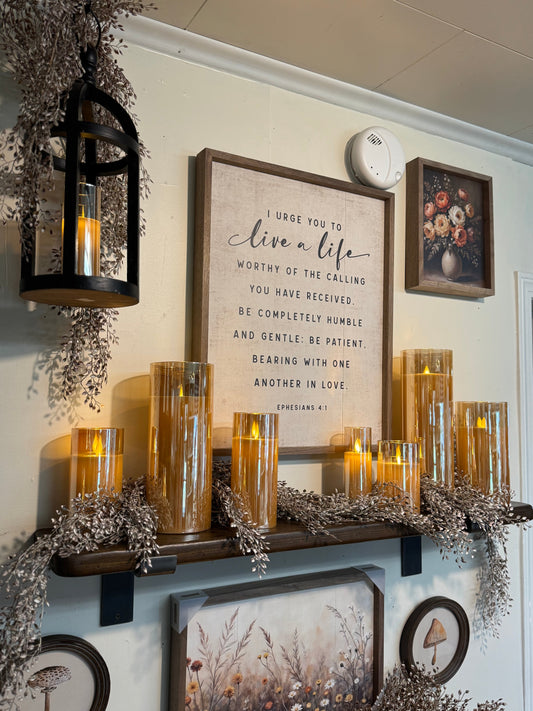 Amber Glass Jar Candle Set | 4 diameter