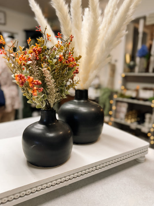 Black Round Vase - 2 Sizes